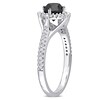 Thumbnail Image 2 of 1.18 CT. T.W. Enhanced Black and White Diamond Frame Engagement Ring in 10K White Gold