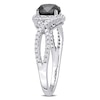 Thumbnail Image 2 of 1.75 CT. T.W. Enhanced Black and White Diamond Twist Shank Engagement Ring in 10K White Gold