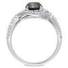 Thumbnail Image 4 of 1.75 CT. T.W. Enhanced Black and White Diamond Twist Shank Engagement Ring in 10K White Gold