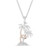 Thumbnail Image 0 of Hallmark Diamonds Inspiration Diamond Accent Palm Trees Pendant in Sterling Silver and 10K Rose Gold