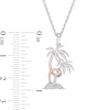 Thumbnail Image 3 of Hallmark Diamonds Inspiration Diamond Accent Palm Trees Pendant in Sterling Silver and 10K Rose Gold