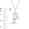 Hallmark Diamonds Inspiration Diamond Accent Palm Trees Pendant in Sterling Silver and 10K Rose Gold