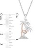 Thumbnail Image 3 of Hallmark Diamonds Inspiration Diamond Accent Palm Trees Pendant in Sterling Silver and 10K Rose Gold