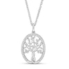 Thumbnail Image 0 of Hallmark Diamonds Family 0.145 CT. T.W. Diamond Tree of Life Pendant in Sterling Silver
