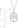 Thumbnail Image 3 of Hallmark Diamonds Family 0.145 CT. T.W. Diamond Tree of Life Pendant in Sterling Silver