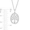 Hallmark Diamonds Family 0.145 CT. T.W. Diamond Tree of Life Pendant in Sterling Silver