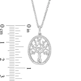 Hallmark Diamonds Family 0.145 CT. T.W. Diamond Tree of Life Pendant in Sterling Silver