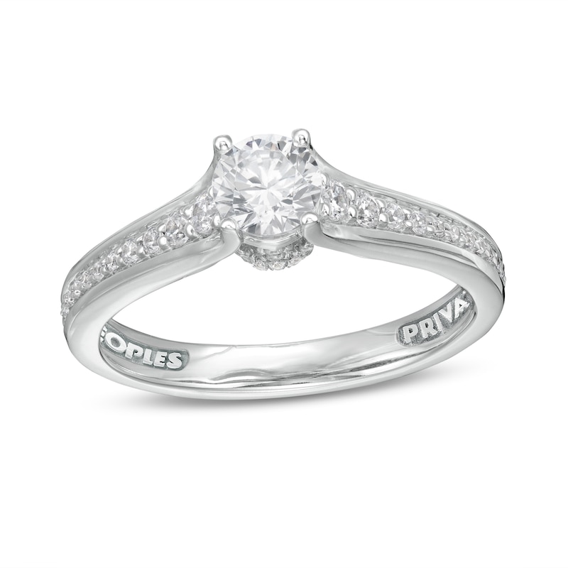 Peoples Private Collection 0.75 CT. T.W. Certified Diamond Engagement Ring in 14K White Gold (F/I1)