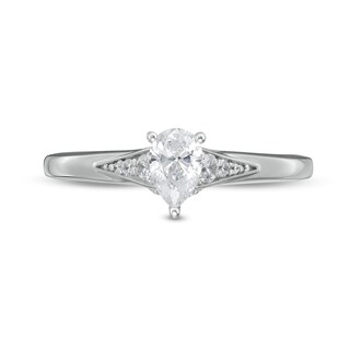 Peoples Private Collection 0.50 CT. T.W. Certified Pear-Shaped Diamond Engagement Ring in 14K White Gold (F/SI2)
