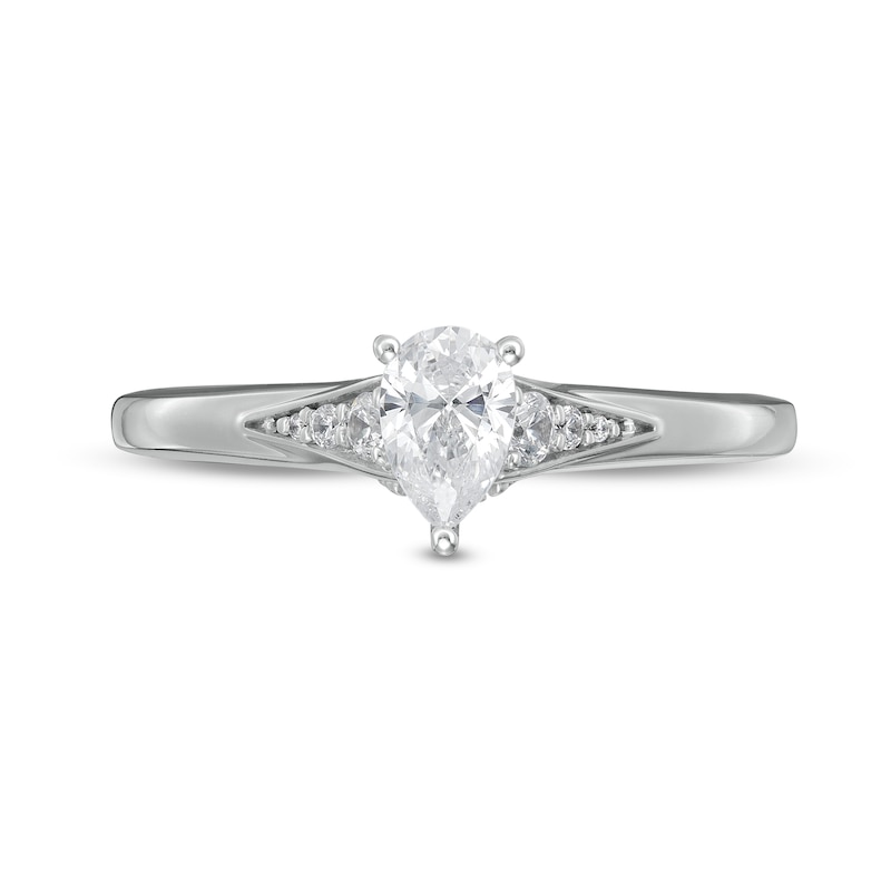 Peoples Private Collection 0.50 CT. T.W. Certified Pear-Shaped Diamond Engagement Ring in 14K White Gold (F/SI2)