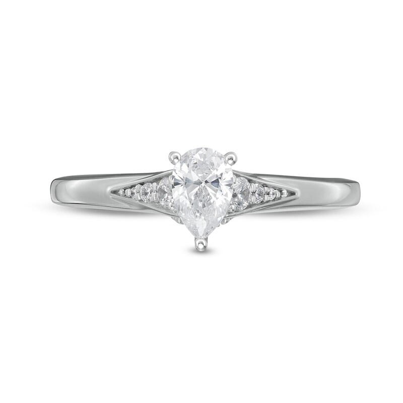 Peoples Private Collection 0.50 CT. T.W. Certified Pear-Shaped Diamond Engagement Ring in 14K White Gold (F/SI2)