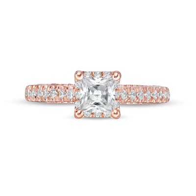 Peoples Private Collection 1.50 CT. T.W. Certified Princess-Cut Diamond Engagement Ring in 14K Rose Gold (F/I1)