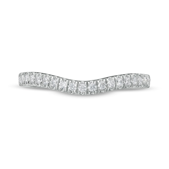 Peoples Private Collection 0.20 CT. T.W. Certified Diamond Contour Anniversary Band in 14K White Gold (F/I1)