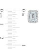 Thumbnail Image 2 of Emerald-Cut Simulated Aquamarine and Lab-Created White Sapphire Octagonal Frame Stud Earrings in Sterling Silver