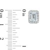 Thumbnail Image 2 of Emerald-Cut Simulated Aquamarine and Lab-Created White Sapphire Octagonal Frame Stud Earrings in Sterling Silver