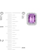Thumbnail Image 3 of Emerald-Cut Lab-Created Amethyst and White Sapphire Octagonal Frame Stud Earrings in Sterling Silver