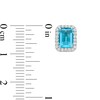 Thumbnail Image 3 of Emerald-Cut Simulated Blue Topaz and Lab-Created White Sapphire Octagonal Frame Stud Earrings in Sterling Silver