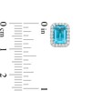 Thumbnail Image 2 of Emerald-Cut Simulated Blue Topaz and Lab-Created White Sapphire Octagonal Frame Stud Earrings in Sterling Silver