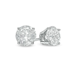1.23 CT. T.W. Diamond Solitaire Stud Earrings in 10K White Gold (I/I3)