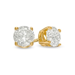0.95 CT. T.W. Diamond Solitaire Stud Earrings in 10K Gold (I/I3)