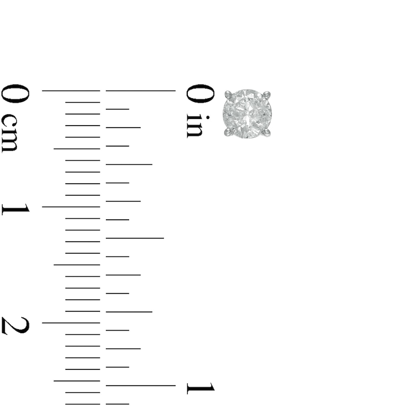 Main Image 3 of 0.60 CT. T.W. Diamond Solitaire Stud Earrings in 10K White Gold (I/I3)
