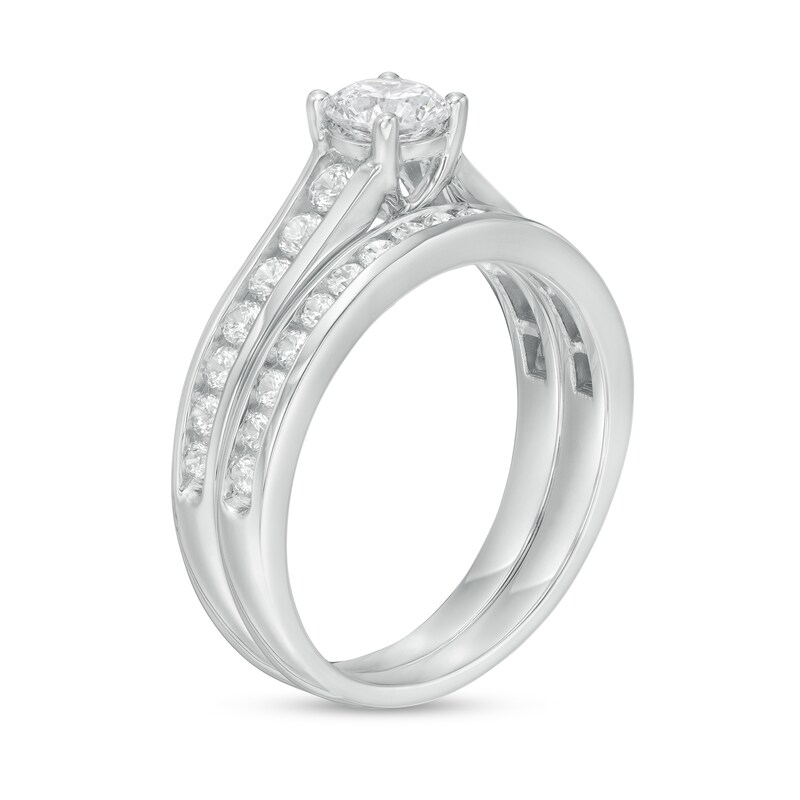 1.25 CT. T.W. Certified Lab-Created Diamond Bridal Set in 14K White Gold (F/SI2)