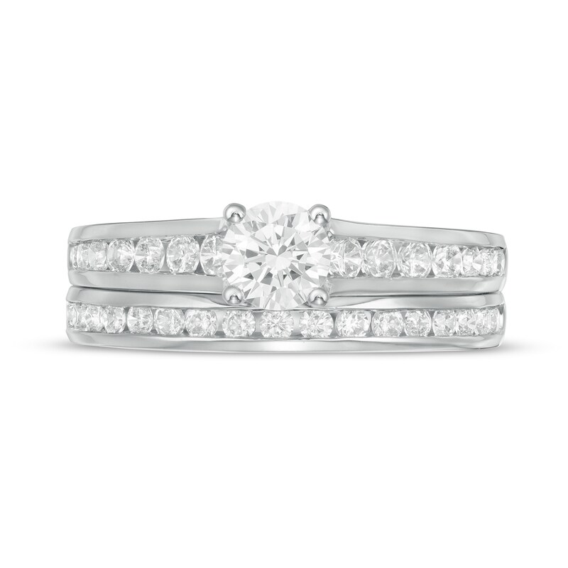 Main Image 4 of 1.25 CT. T.W. Certified Lab-Grown Diamond Bridal Set in 14K White Gold (F/SI2)