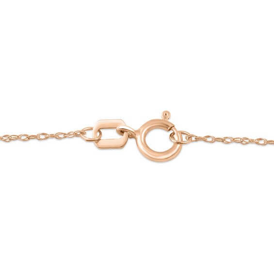 Emerald-Cut Ruby and Diamond Accent Drop Pendant in 10K Rose Gold