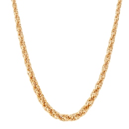 Graduated Hollow Rope Chain Necklace in 10K Gold - 18&quot;