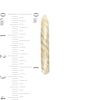 30.0mm Diamond-Cut Slant Striped Tube Hoop Earrings in 10K Gold