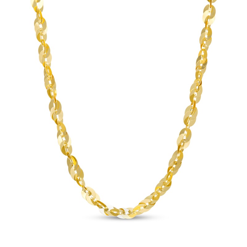 Main Image 1 of Ladies' 3.5mm Cleo Link Chain Necklace in Solid 10K Gold - 18"