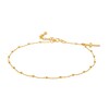 Diamond-Cut Bead Station with Cross Charm Anklet in 10K Gold - 10"