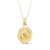 Thumbnail Image 1 of Etched Virgin Mary Oval Medallion Pendant in 10K Gold