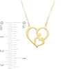 Thumbnail Image 3 of Motherly Love Double Heart Necklace in 10K Gold