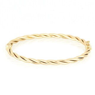 4.4mm Twisted Tube Bangle in 14K Gold