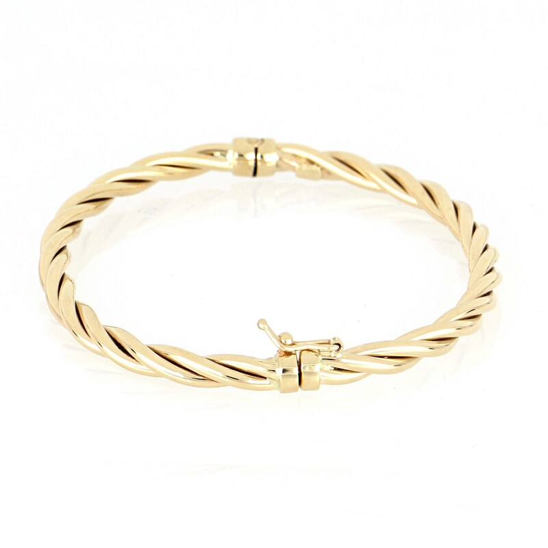 Main Image 2 of 4.4mm Twisted Tube Bangle in 14K Gold