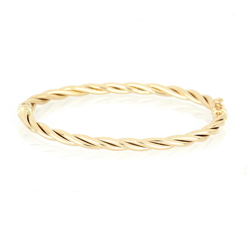 Main Image 4 of 4.4mm Twisted Tube Bangle in 14K Gold