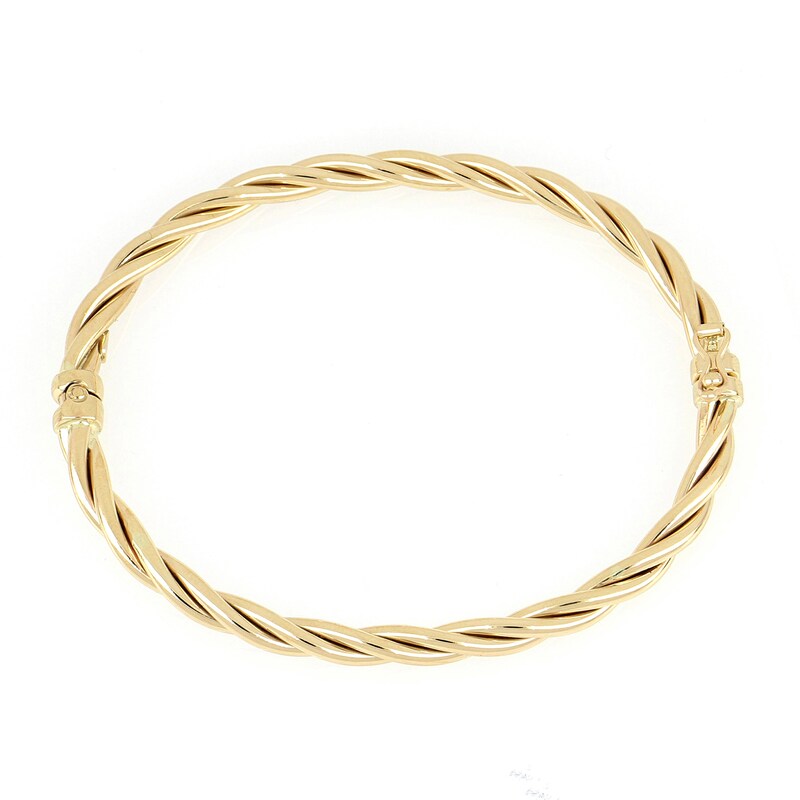 Main Image 5 of 4.4mm Twisted Tube Bangle in 14K Gold