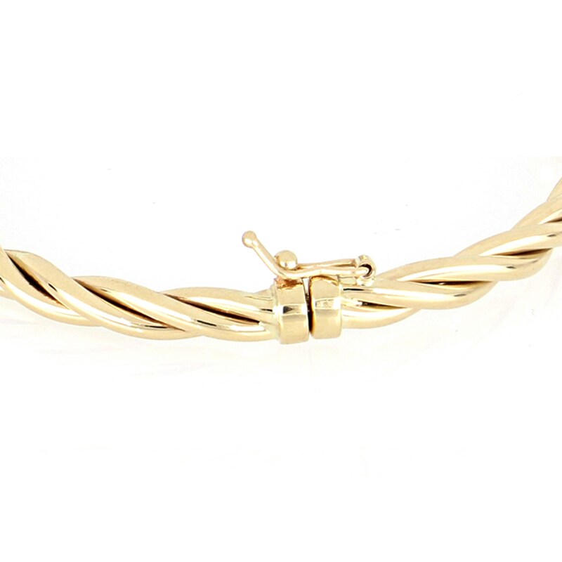 Italian Gold 4.4mm Twisted Tube Bangle in 14K Gold|Peoples Jewellers