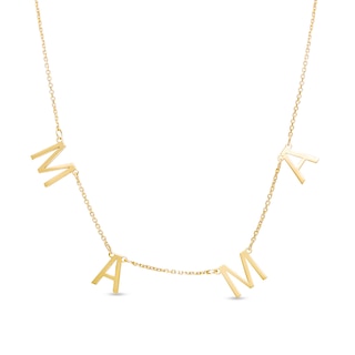 "MAMA" Station Necklace in 10K Gold