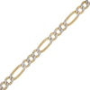 4.8mm Diamond-Cut Figaro Chain Bracelet in Hollow 14K Two-Tone Gold - 7.25"