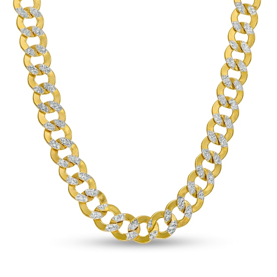 4.7mm Diamond-Cut Curb Chain Necklace in Hollow 14K Two-Tone Gold - 18"