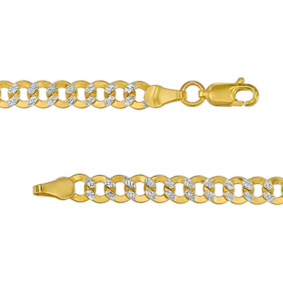 4.7mm Diamond-Cut Curb Chain Necklace in Hollow 14K Two-Tone Gold - 18"