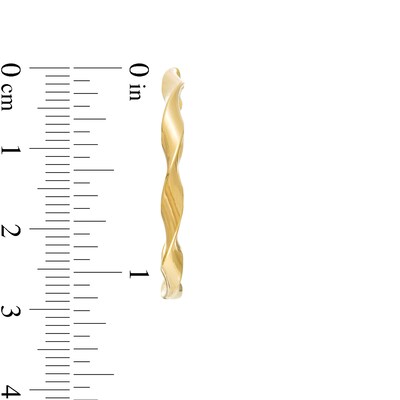 25.0mm Cascading Twist Tube Hoop Earrings in 14K Gold