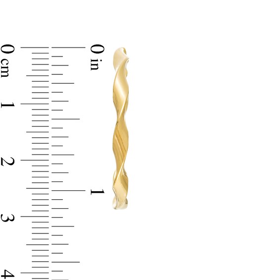 25.0mm Cascading Twist Tube Hoop Earrings in 14K Gold