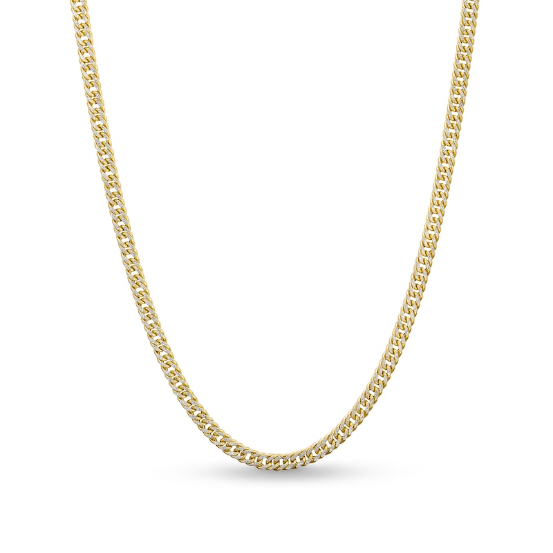 Men's 3.0mm Diamond-Cut Curb Chain Necklace in Hollow 14K Two-Tone Gold - 20"|Peoples Jewellers