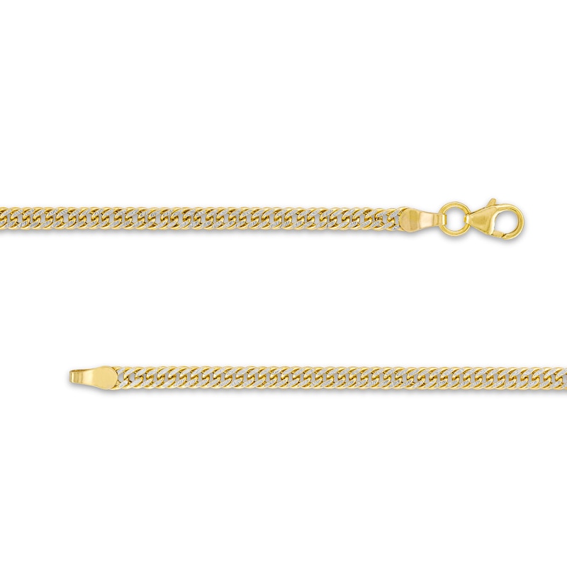 Men's 3.0mm Diamond-Cut Curb Chain Necklace in Hollow 14K Two-Tone Gold - 20"|Peoples Jewellers