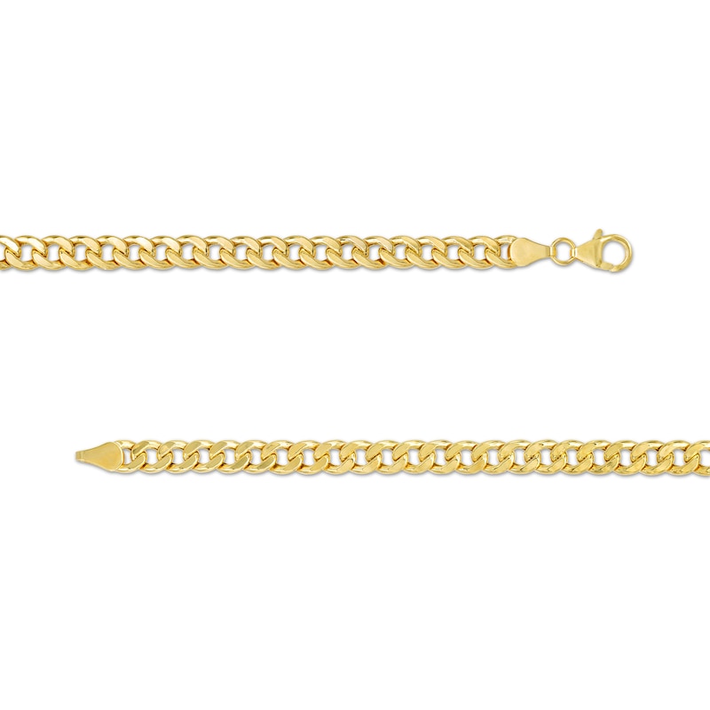 Men's 5.6mm Diamond-Cut Cuban Curb Chain Necklace in Hollow 14K Gold - 22"