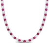 Thumbnail Image 1 of 4.0mm Lab-Created Ruby and White Sapphire Alternating Tennis Necklace in Sterling Silver - 17"