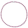 Thumbnail Image 3 of 4.0mm Lab-Created Ruby and White Sapphire Alternating Tennis Necklace in Sterling Silver - 17"